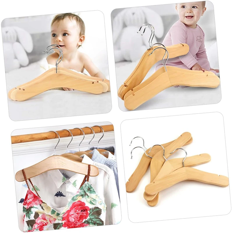 Baby hangers for clothes non slip natural friendly wooden Children Kids dress clothes coat rack for closet baby kledinghanger