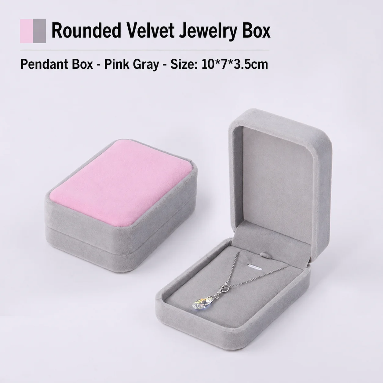 Velvet Pendant Necklace Box Jewelry Packing Case Medium Sized Rectangular Necklace Box Women Gift Storage Display Box Wholesale
