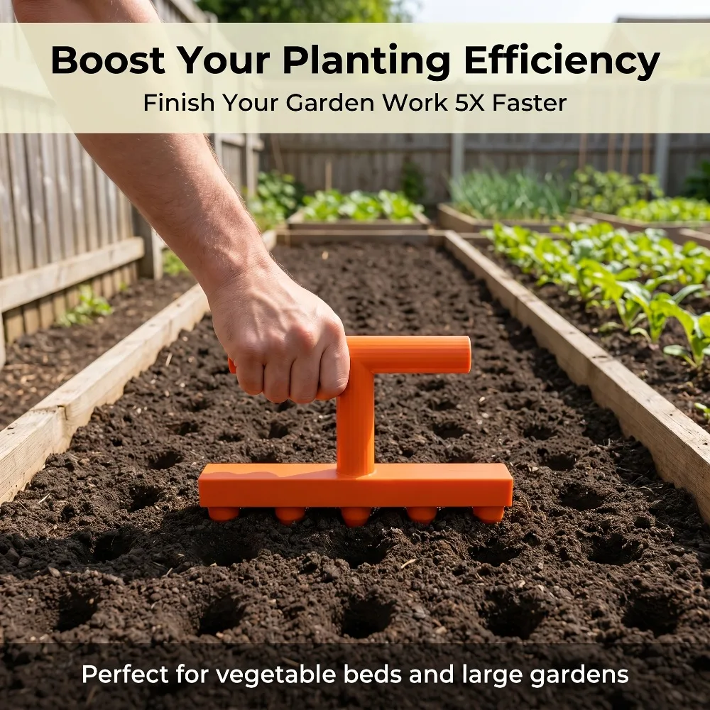 Gardening Hole Punch Seeder Household Vegetable and Flower Seedling Puncher Balcony Vegetable Garden Seedling Sowing Tool