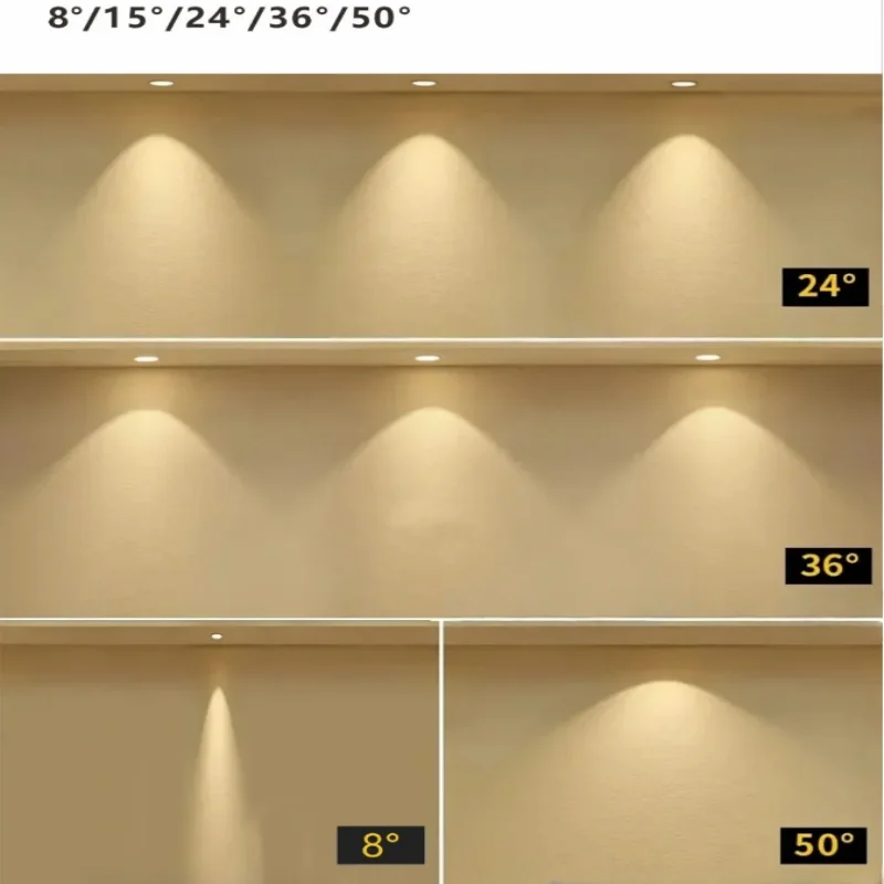 CANTH Embedded small spotlights with adjustable brightness, full star-shaped arcs, without borders