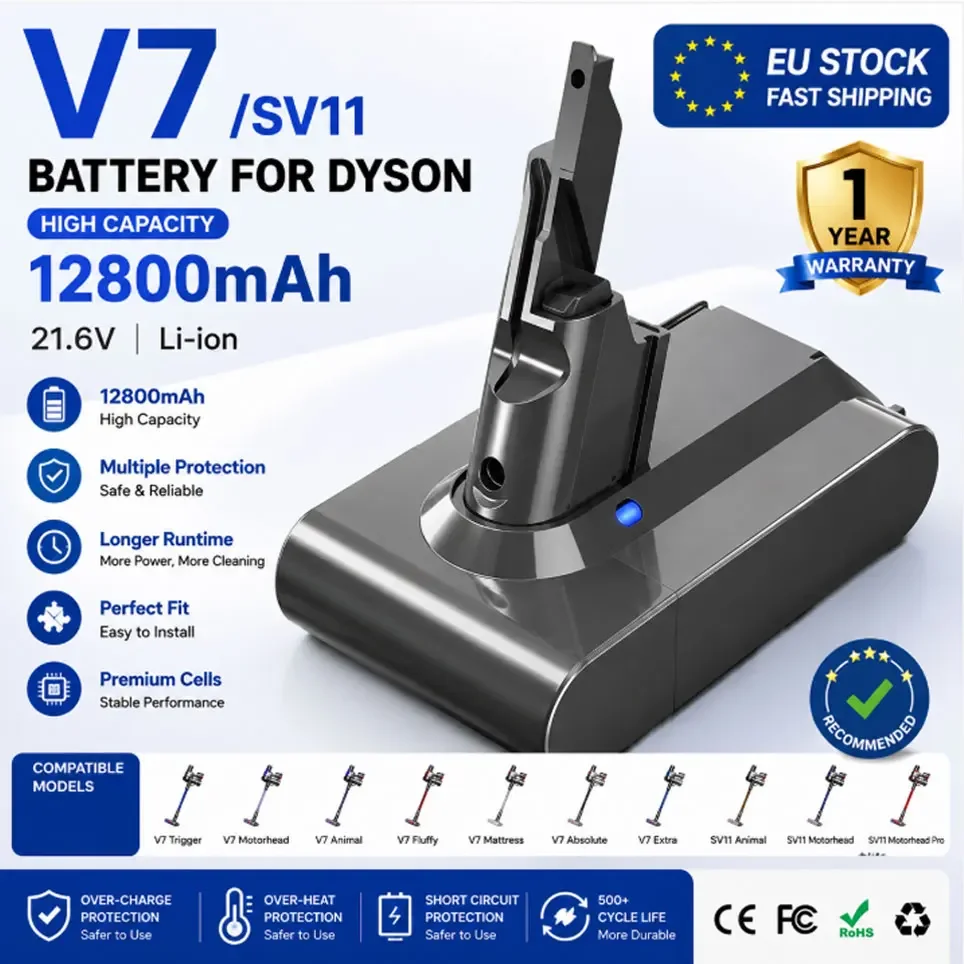 Batteria 2026 100% Nuova 21.6V 9800mAh Li-Ion Ricaricabile per Aspirapolvere Dyson V7 Animal Pro, Batteria di Ricambio
