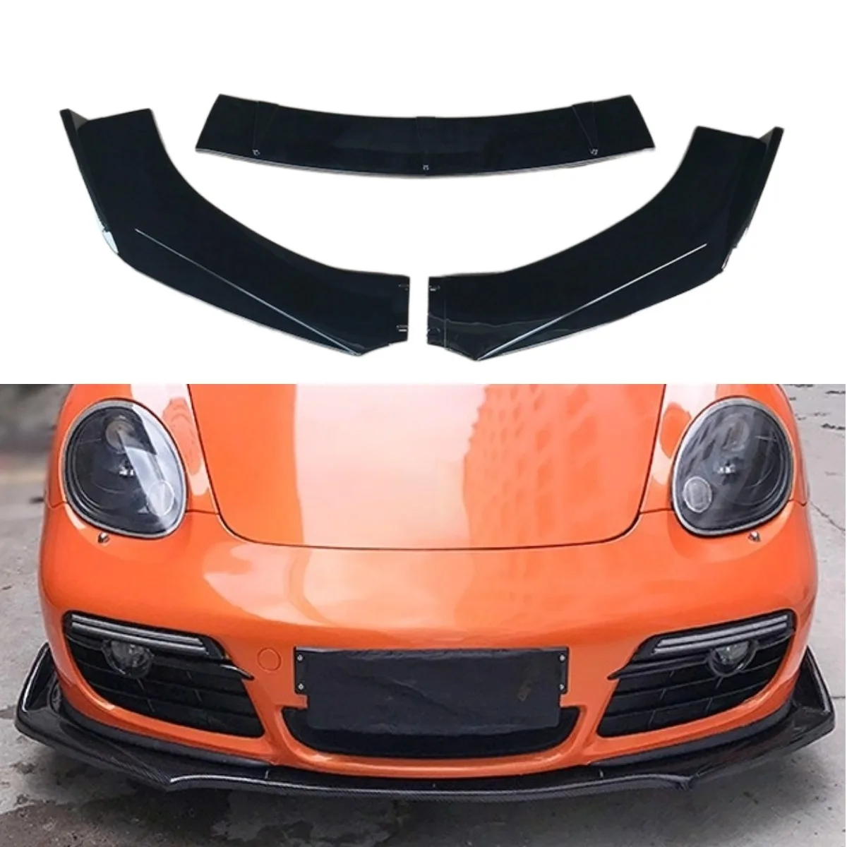 

Car Front Bumper Lip Front Bumper Splitter Diffuser Bumper Guard Cover Apron Protector Body Kit For Porsche 718 Car Accessories
