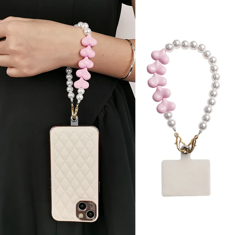 

Ручная цепочка Pearl Love, модная персонализированная веревка для подвешивания телефона, женский чехол для телефона, подвесная веревка с защитой от потери