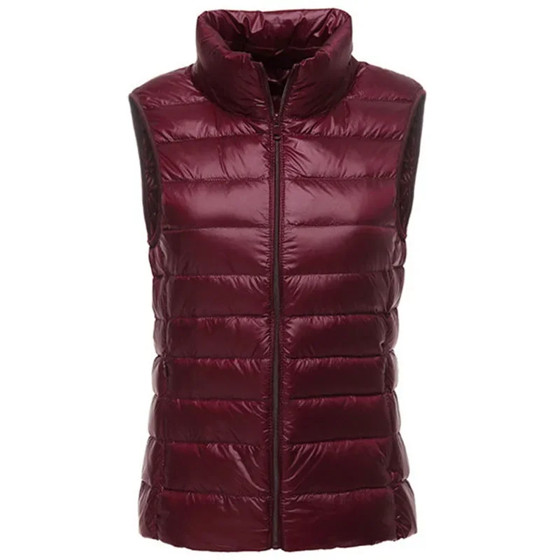 Packable Ultra-light Sleeveless Women\'s Winter Down Jacket White Duck Feather Warm Waistcoat Down Vest Outerwear Coats for Woman