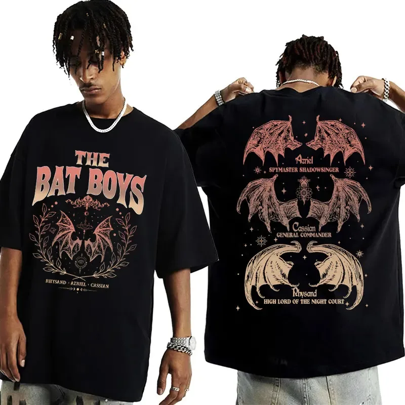 The Bat Boys Retro Graphic T Shirt Rhysand Cassian Azriel Short Sleeve Tee Shirt Men's Fashion Cool Harajuku T-shirt Streetwear