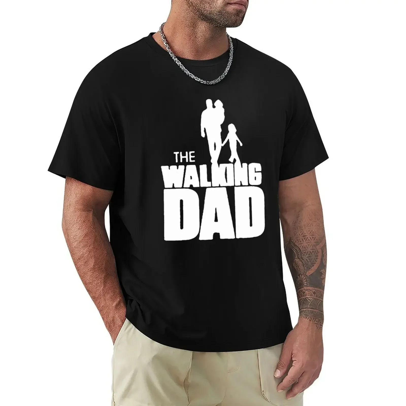 2024 New Father\'s Day Mens T-shirt for Men Trendy Summer Fashion Funny Dad A Base Print Walking Dad Tops Oversized T Shirts