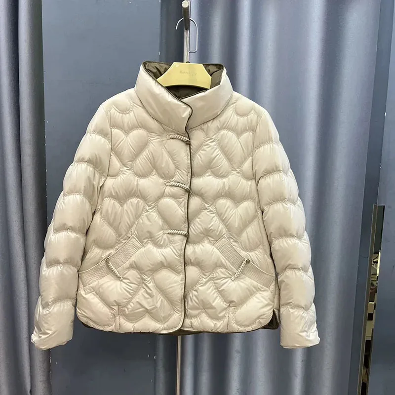 Women\'s Light Coat 2024 Autumn Winter New Female Cotton-Padded Korean Version Of Loose Jacket Small New Chinese Short Overcoat