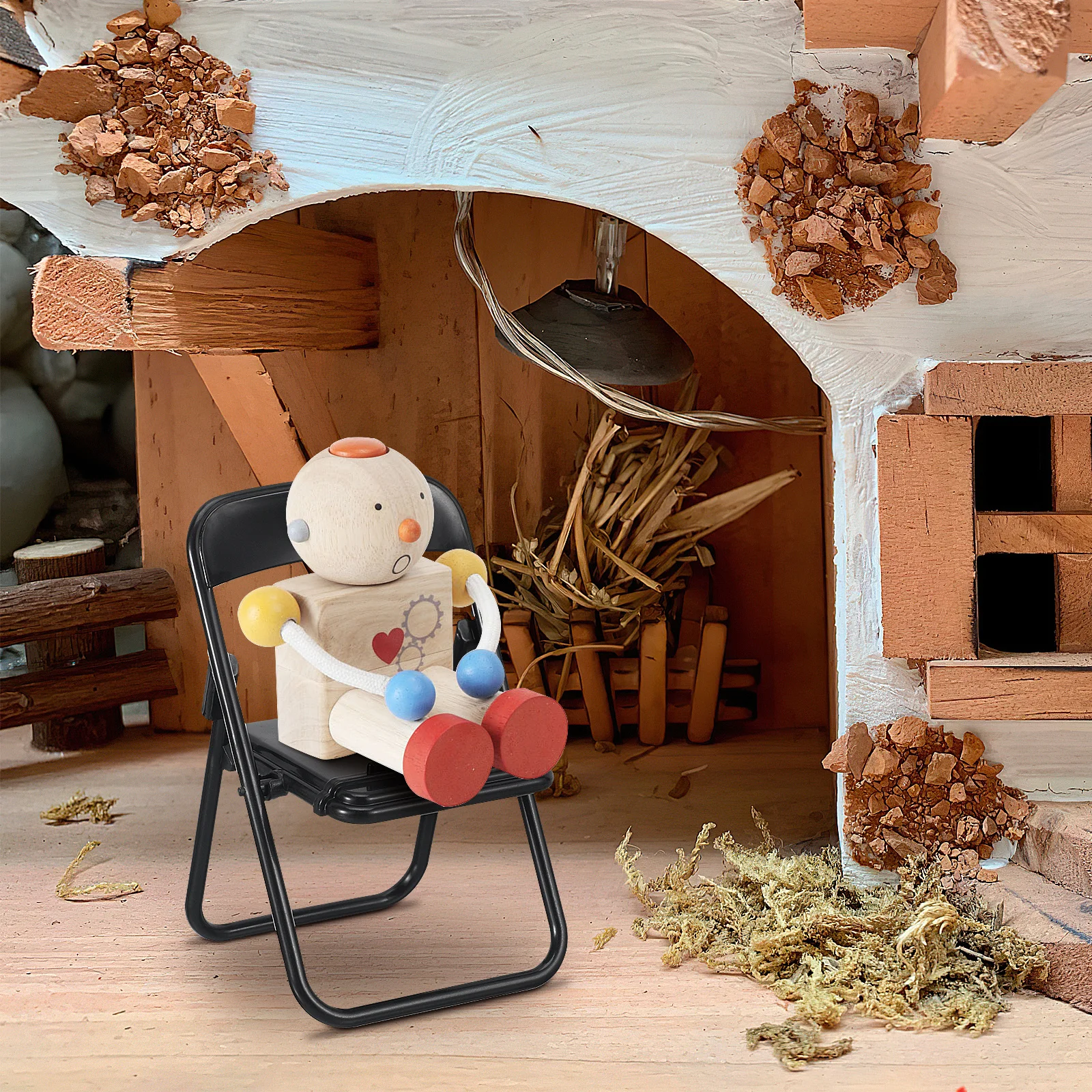 

32Pcs Mini Folding Chair Phone Stand Portable Foldable Mobile Holder Compact Small Chair Decor for Home Office Crafts