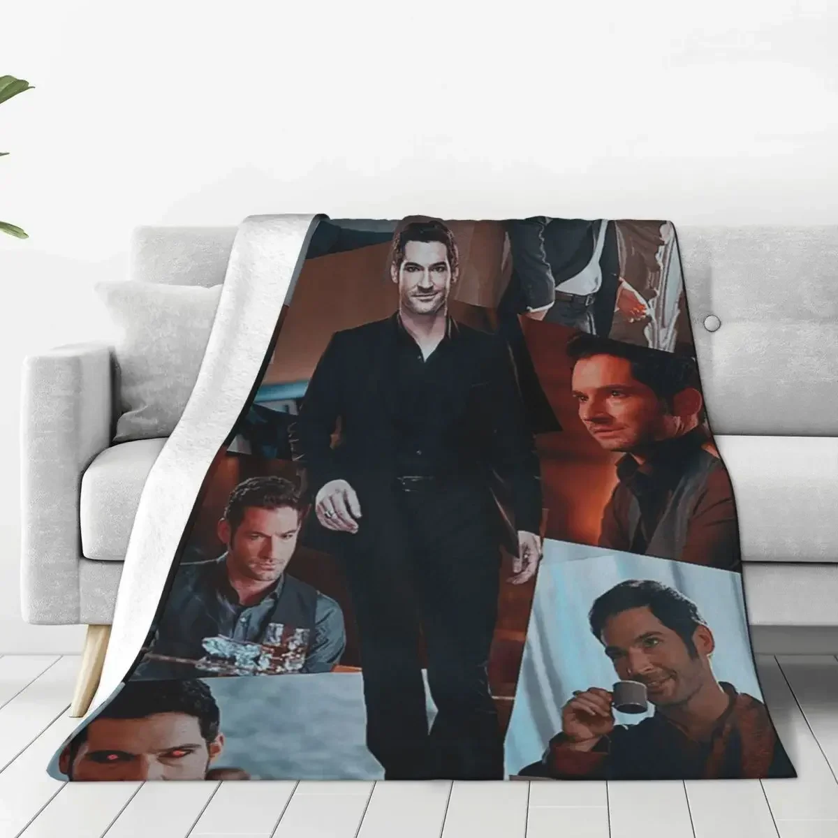 Lucifer Tom Ellis Blankets Light of Hell Flannel Throw Blankets Bedroom Sofa Printed Lightweight Bedspreads