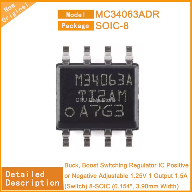 10~100PCS  New Original  MC34063ADR  MC34063  Buck, Boost Switching Regulator IC Positive or Negative Adjustable 1.25V