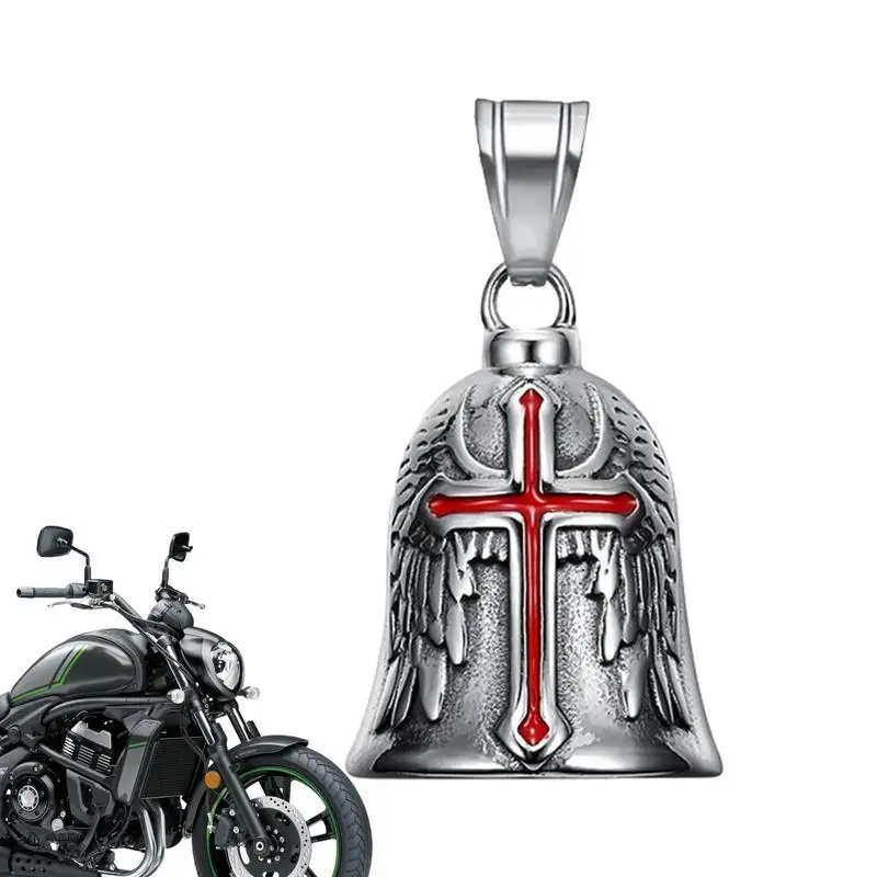 Vintage Ornament Motorcycle Bell Charm Riding Bell Necklace for Men Motorcycle Accessories Jewelry with Stainless Steel Chain