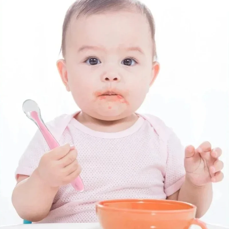 Silicone Spoon Baby Stars Tableware Learning Training Spoon Children Feeding Reborn Silicone Safe Food Utensils Accessories