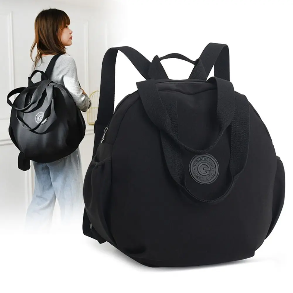 Large Capacity Travel Backpack Retro Fashion College Style Oxford Cloth Schoolbag Black Rucksack