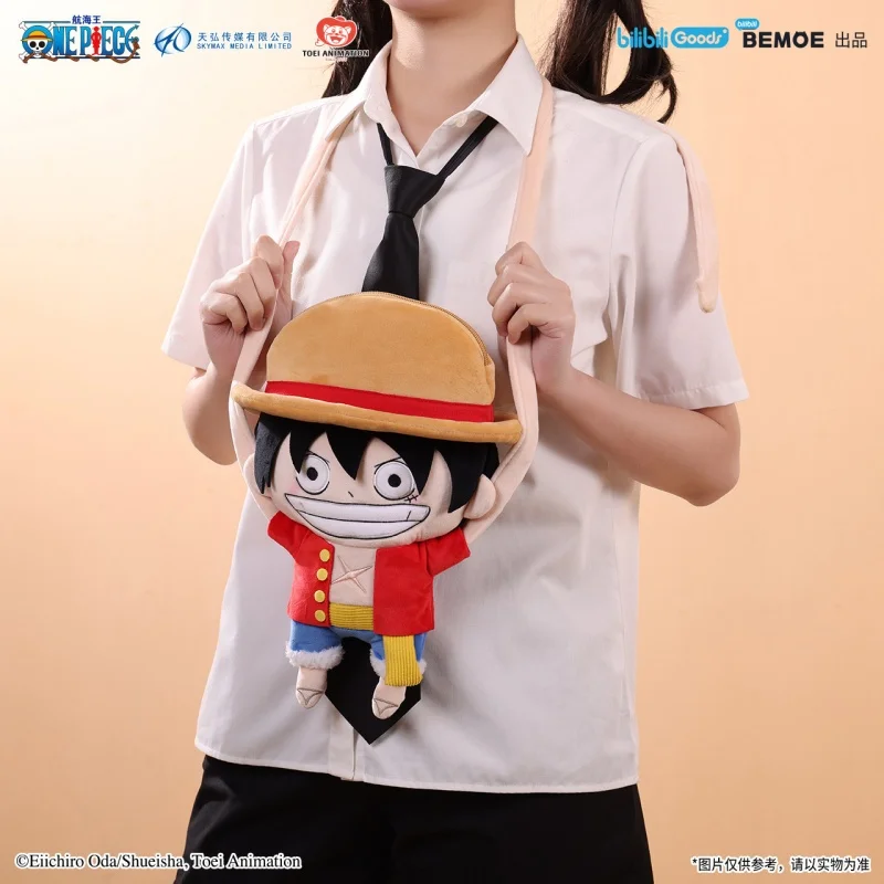 

Официальная оригинальная сумка-кроссбоди BEMOE One Piece Luffy, милая плюшевая аниме-сумка через плечо для ежедневных поездок, подарок для фанатов аниме