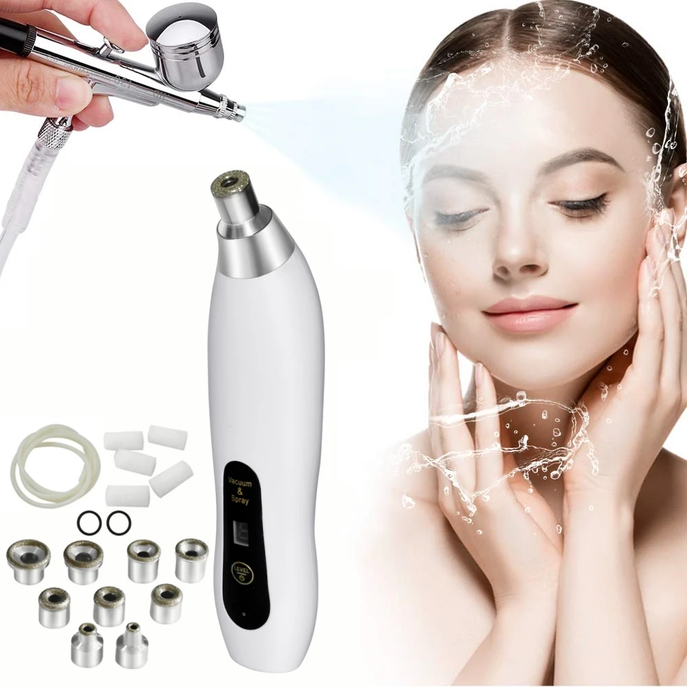 

Handheld Diamond Microdermabrasion Machine with Spray, Blackhead Removal Facial Skin Care Beauty Device for hyperpigmentation