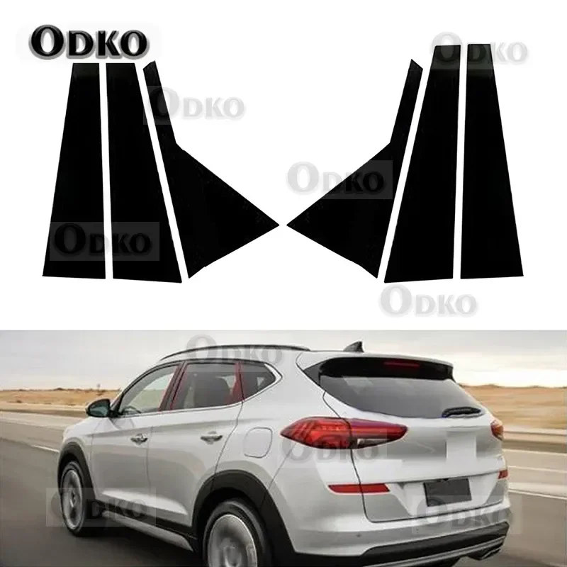 

8PCS Polished Pillar Posts Fit For Hyundai Tucson 2015-2019 Window Trim Cover BC Column Sticker