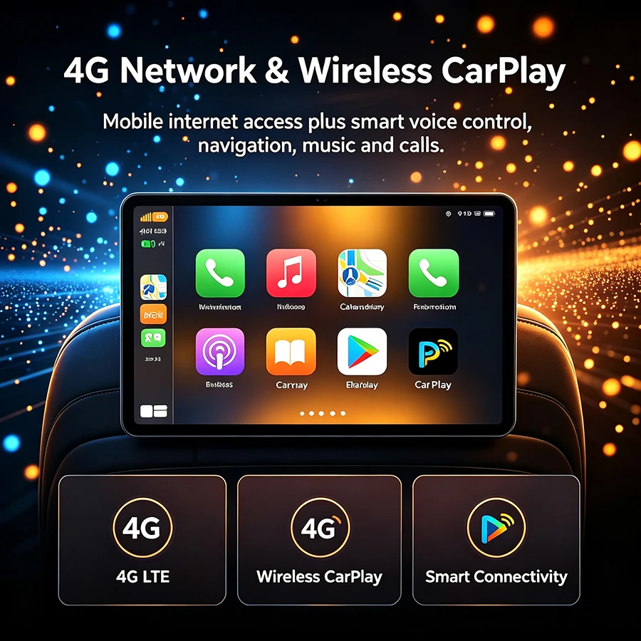 S 12.5“ Car Headrest Monitor Display Android 13 6G+128G Touch Screen Universal Car Rear Seat Player 4G Video Player Plug&Play