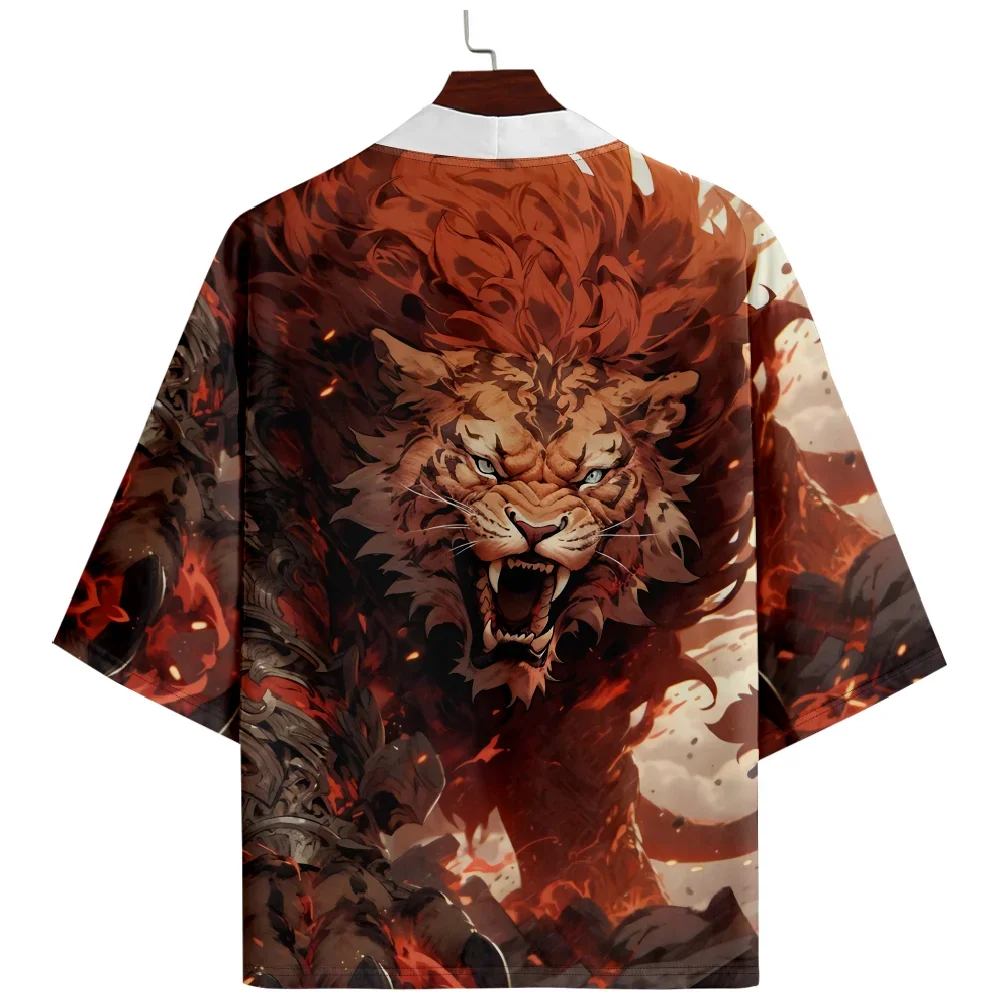 

Cardigan Women Men Harajuku Cosplay Shirts Plus Size Oversized Fashion Animal Tiger Print Japanese Robe Yukata Haori Kimono