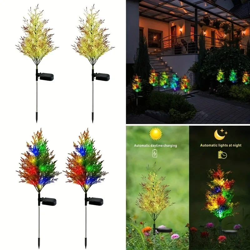 Imagem -03 - Luzes Led Solares para a Decoração da Casa Árvore de Natal Lâmpada do Gramado Lanterna do Feriado Casamento Festivo Pátio Jardim Luz Rgb Pcs