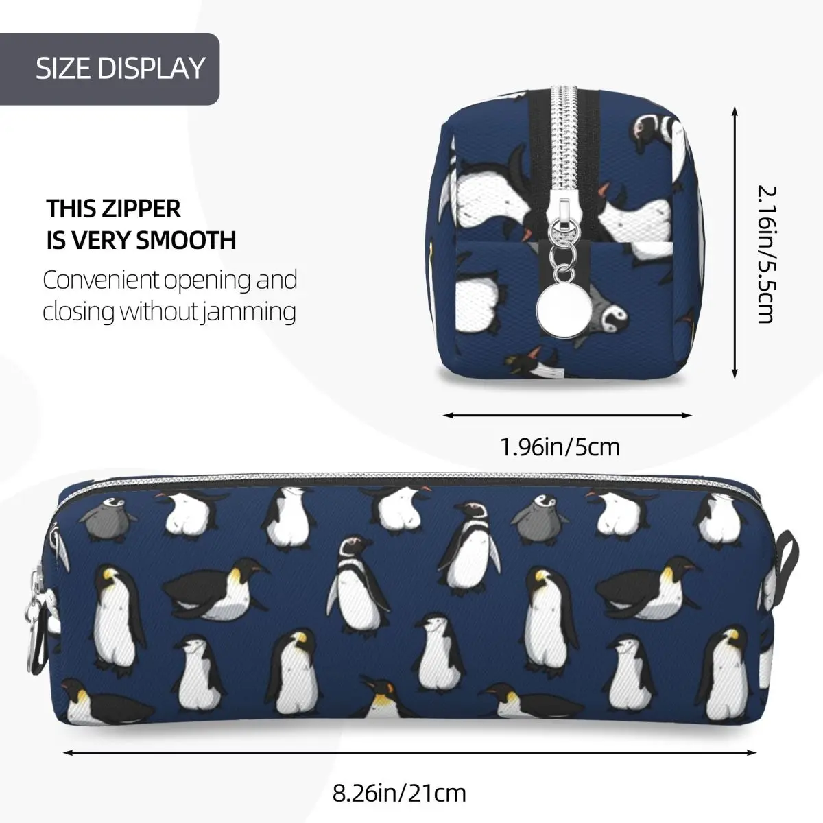 Estuches para lápices con diseño de dibujos animados de pingüino, caja para bolígrafos con animales divertidos, suministros escolares de gran capacidad para estudiantes, estuche para lápices de regalo