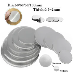 1pcs 304 Stainless Steel Round Plate Circular Sheet Disc Round Disk Dia 50mm ~ 100mm Thickness 0.5/1/1.5/2mm