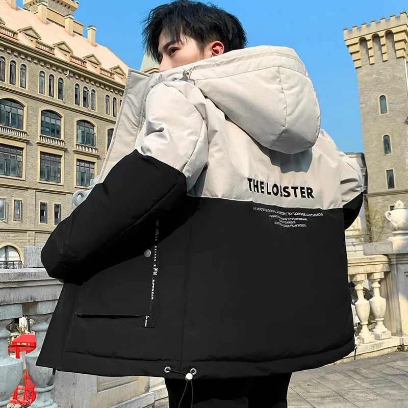 

Winter Coat Men Coats Hooded Jacket Clothing Korean 's Down Cotton Padded Man Trendy Teen