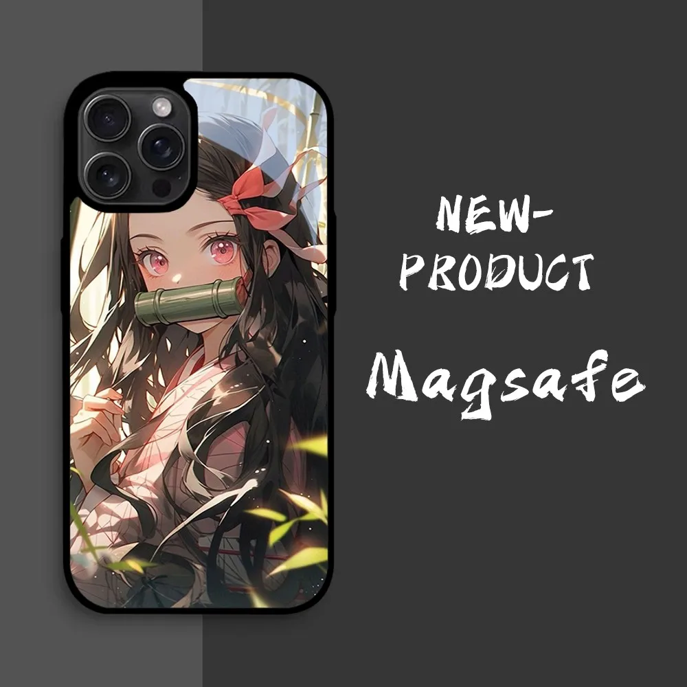 Demon Slayer Kamado Nezuko Phone Case For IPhone16 15 14 13 12 11 Pro Xs Max Mini XR X 7 8 Plus Luxury Mirror Hard Funda