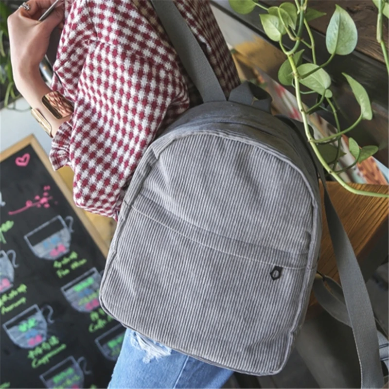 High-capacity Backpack Women Men Students Schoolbag Corduroy Ins Fashion Autumn Winter Traveling Shopping Portable White Black