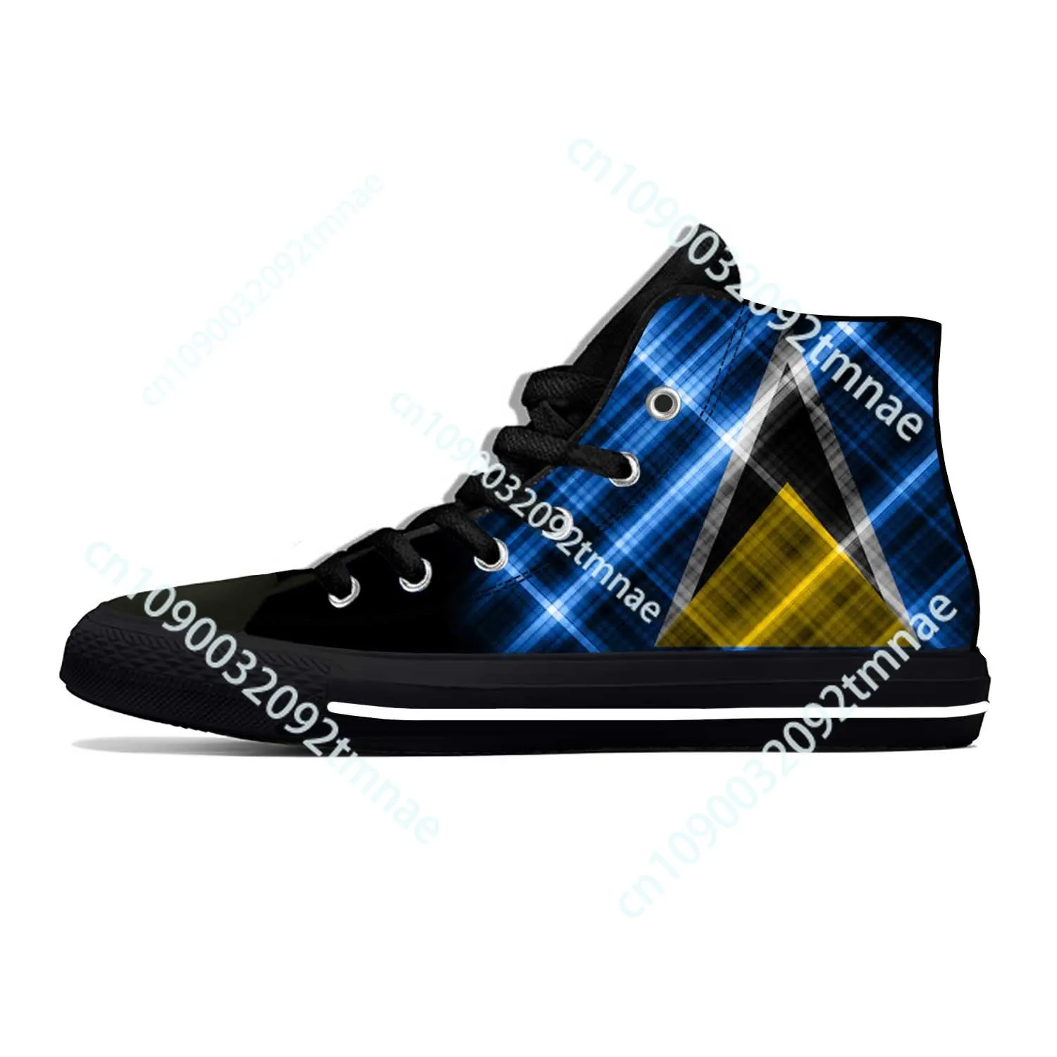 

Saint Lucia Lucian Flag Patriotic Pride Fashion Casual Cloth Shoes High Top Comfortable Breathable Custom Men Women Sneakers