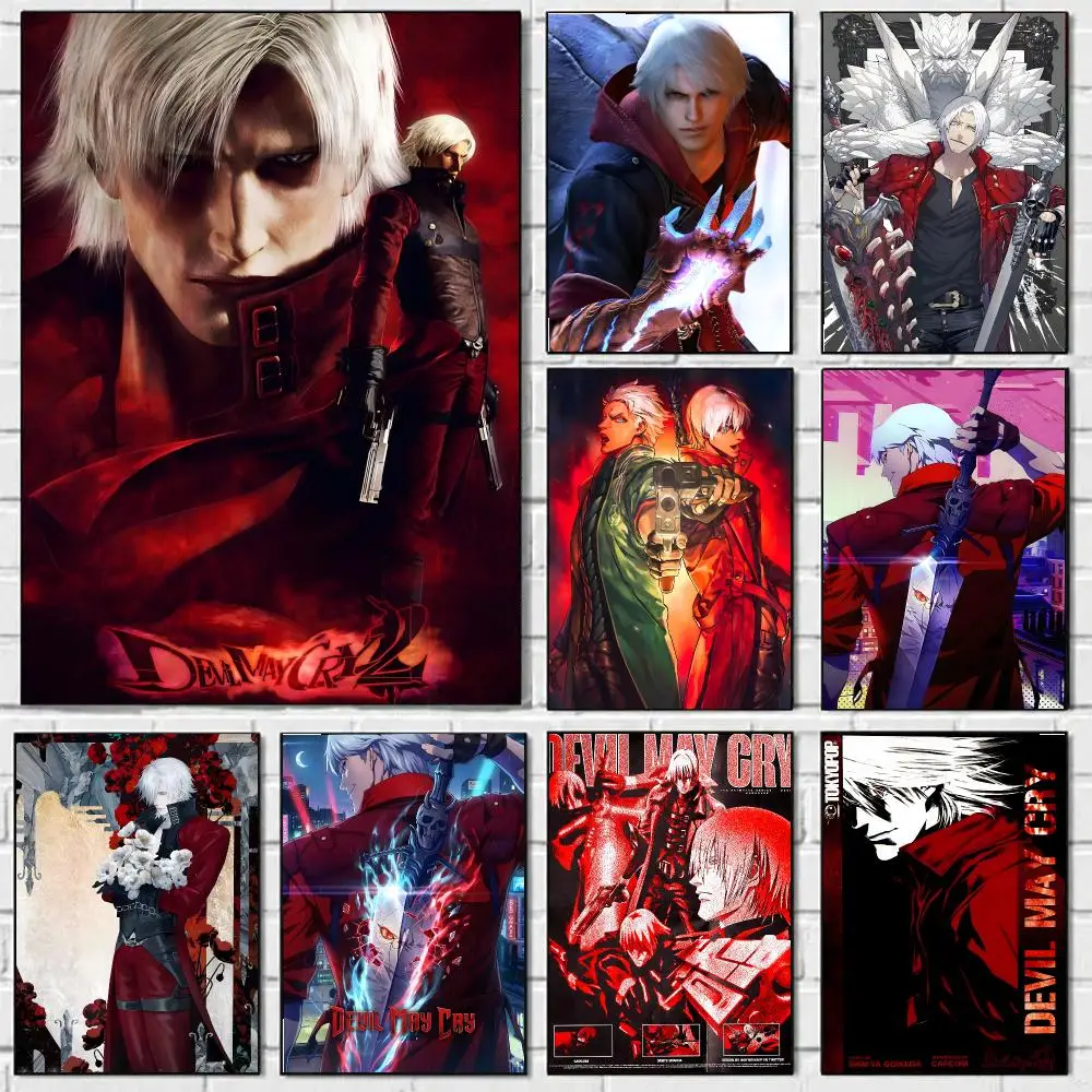 D-Devil May Cry-S Poster HD Art Sticky Wall Waterproof Home Bedroom Bar Aesthetic Decoration Perfect Room Decor