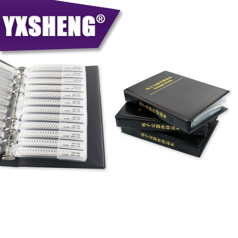 

4500 шт. 2500 шт. 2250 шт. 0201 0402 0603 0805 1206 DSSUPPLY Книга образцов конденсаторов SMD Ассорти комплект 10 мкФ 1 нФ 100 пФ 10 нФ