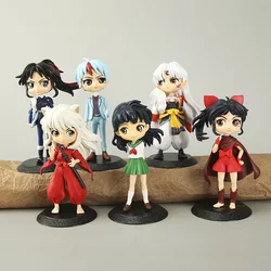 5Pcs Cartoon Anime Inuyasha Doll Model Sesshoumaru Higurashi Kagome Miroku  Doll Pvc Model Ornaments Toys Gifts