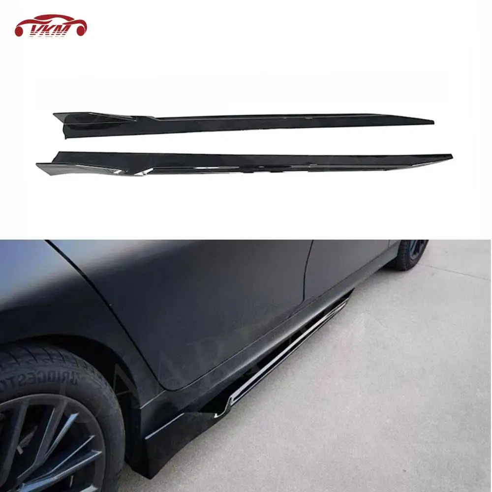 Carbon Fiber/ABS Side Skirts Bumper Apron Covers for BMW 4 Series G22 G23 G26 2021+ Side Door Lip Anti-crash Cover Car Styling