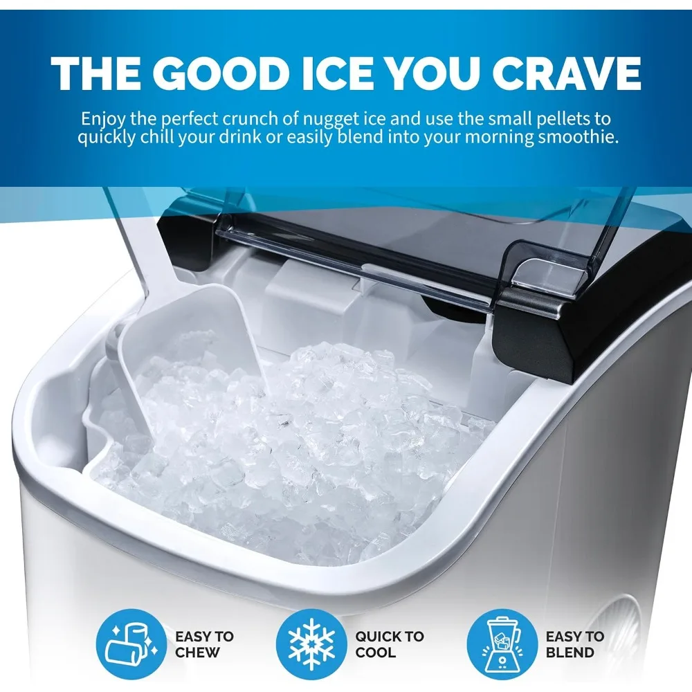 Self-Cleaning Function, Refillable Water Tank, Perfect Canes Ice for Kitchens, Offices, Home Coffee Bars