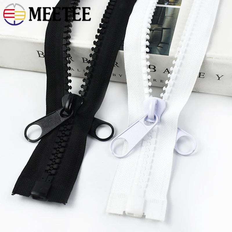 

Meetee 10# Resin Zipper 1/2/3/4/5M Long Large Zippers Open-end Double Side Slider Zip for Luggage Tent Sewing Accessories