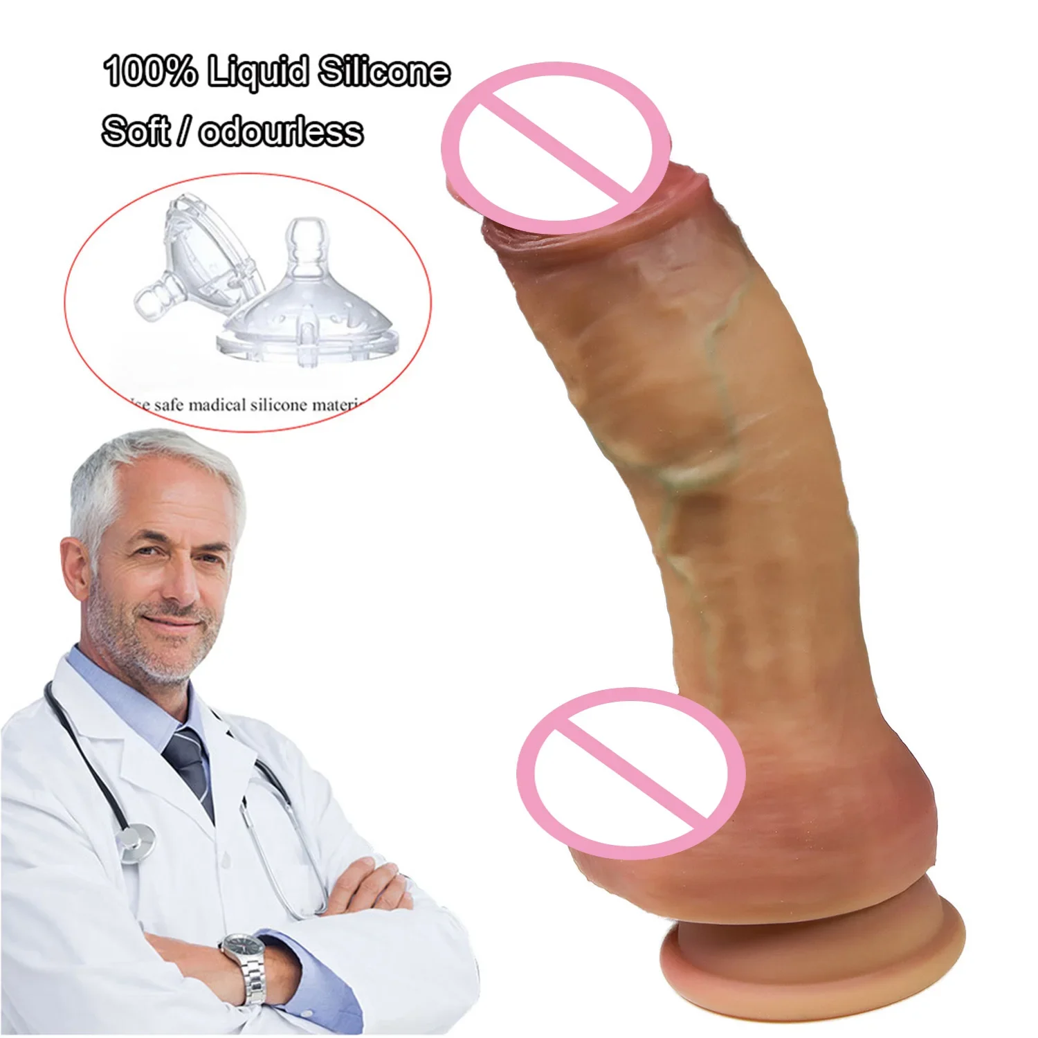 Redfanyin Realistische Penis Enorme Dildo Vrouw Masturbator Zachte dubbellaags Siliconen Zuignap Dildo Vrouwen Grote Lul Consolador