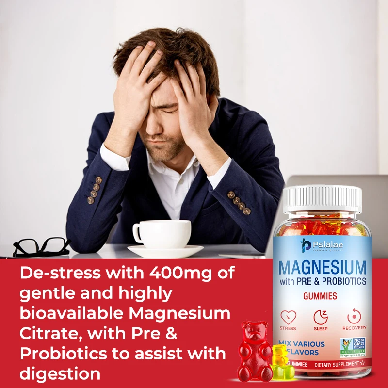 Magnesium Citrate Gummies with Prebiotics and Probiotics - Reduce Stress and Improve Sleep