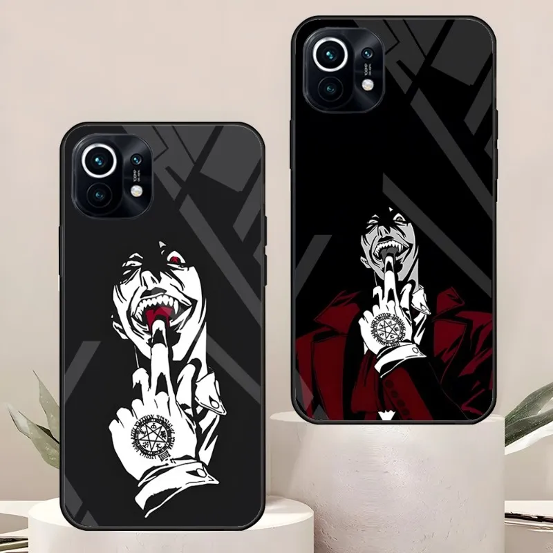 Anime Hellsing Alucard Fan Phone Case For Xiaomi 11 13 12 Pro X T Lite POCO F3 S Note 10 S 8 A 9 Redmi Tempered Glass Coque