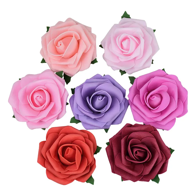 

10/20pcs 7.5cm Artificial PE Foam Rose Flowers Heads Wedding Party Decorations Fake Roses DIY bride Bouquet Wreath Scrapbooking