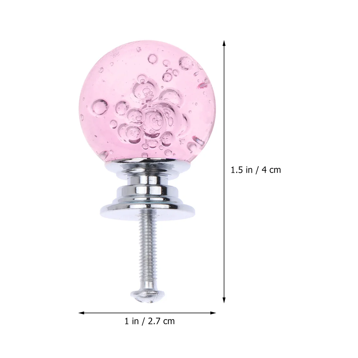 

4Set Furniture Handles Bubble Ball Aluminum Alloy Drawer Cabinet Knob Silver Base Single Hole Modern Door Pull for Home Office
