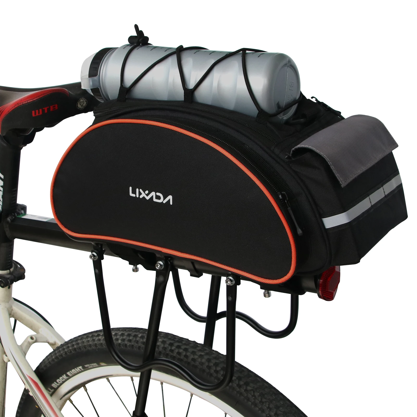 Lixada Bicycle Rear Seat Bag 13L Multifunctional Outdoor Cycling Rack Seat Bag Bike Rear Trunk Pannier Backseat Bag Handbag Bags