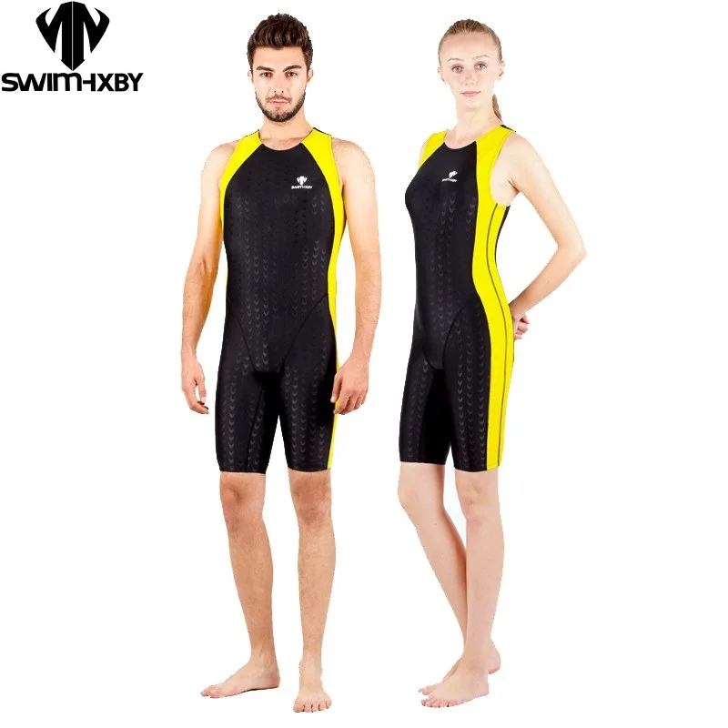 HXBY Swimwear Men One Piece Swimsuit Competition Racing Swimwuit Ironman Triathlon Suit Sharkskin Male Training Bodysuit