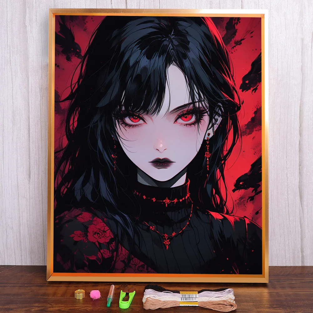 

Portrait Cool Girl Printed 11CT Cross Stitch Patterns Embroidery Handmade Painting Sewing Handicraft Home Decor For Adults Magic