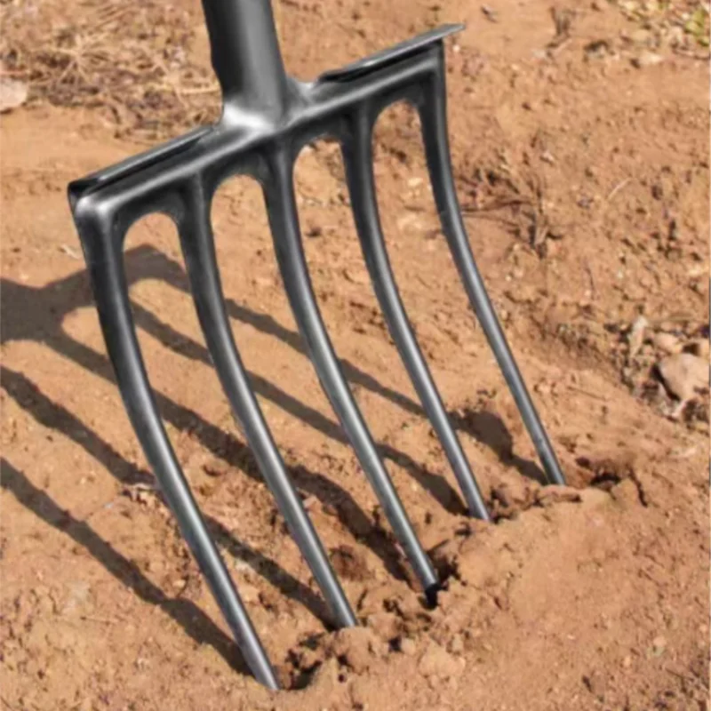 1 szt. Wytrzymały widelec do gleby ze stali manganowej, narzędzie ręczne do uprawy rolniczej, do efektywnego spulchniania gleby ogrodowej i usuwania chwastów.