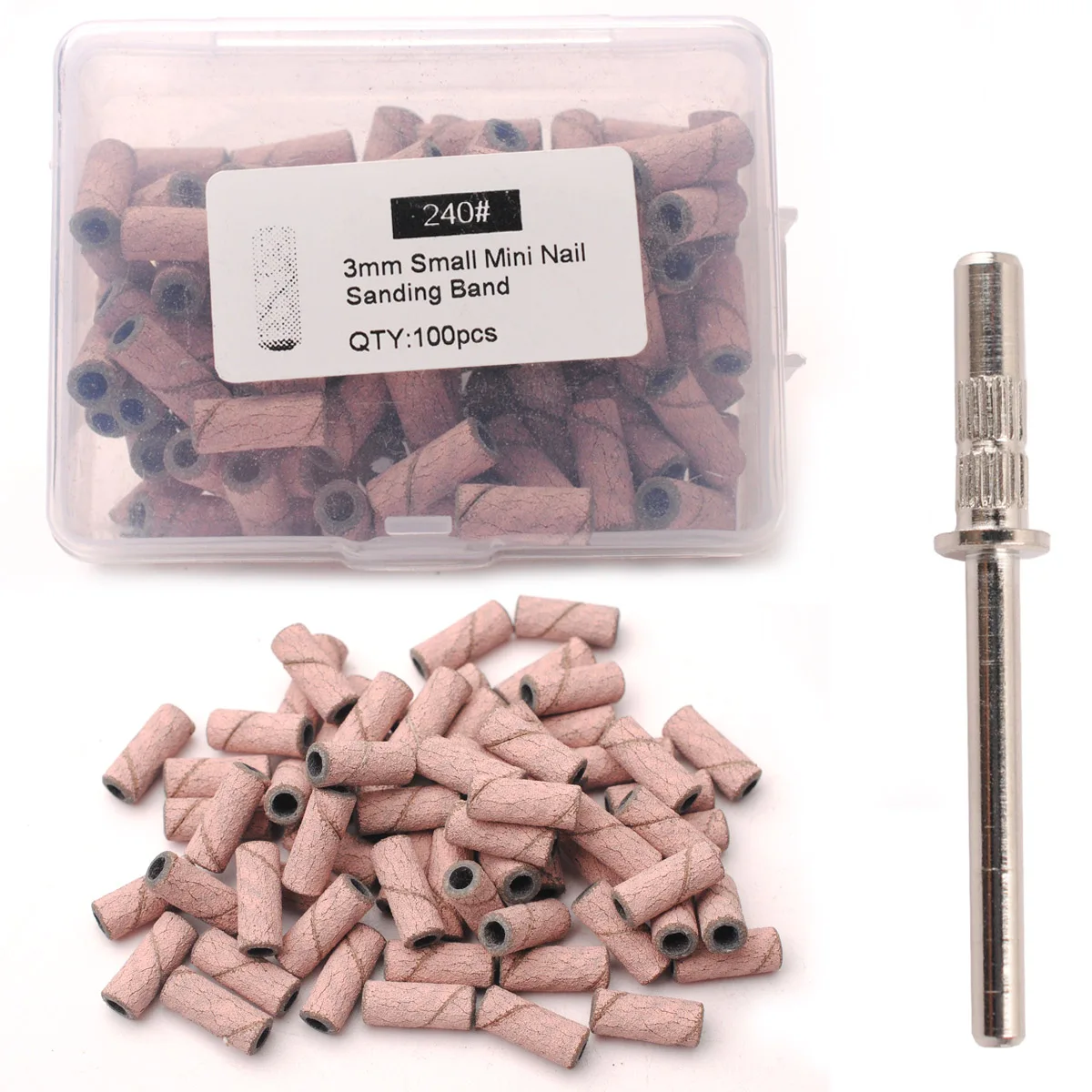 100 Stuks 3.1 Mm Mini Schuurbanden Kits Nail Boren Doorn Sets Elektrische Manicure Accessoires Tool Dode Huid Remover