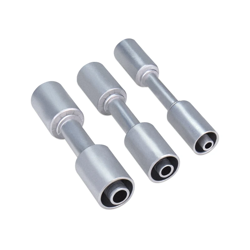 

#6 #8 #10 AC Aluminum Fitting Straight Aluminum Beadlock Splice Fitting for A/C Reduced Barrier Hose 3/8 1/2 5/8