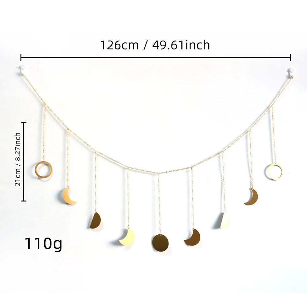 Afflatus By Moon Phase Home Decor Boho Aesthetic Garland Astrology Wall Art Medium Total Length Versatile Decoration