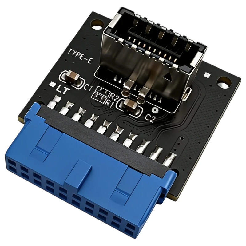 USB3.0 19Pin Female Header to Type‑E Adapter Motherboard Internal 19‑Pin USB 3.0 to Type‑E Front Panel Connectors Converter Card