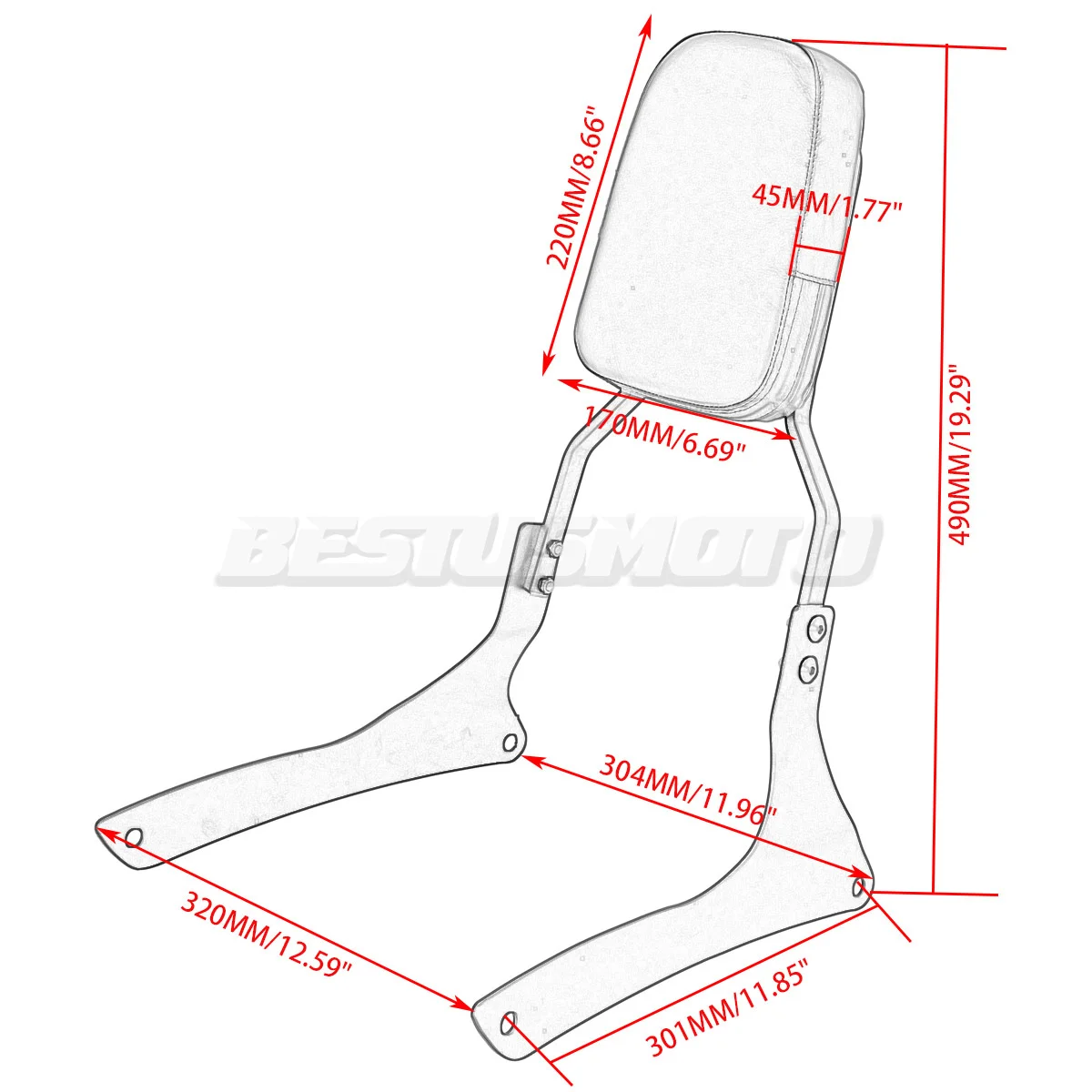 Motorcycle Rear Passenger Backrest Sissy Bar For Suzuki Intruder 1500 VL1500 1998-2004 Boulevard C90 2005 2006 2007 2008 2009