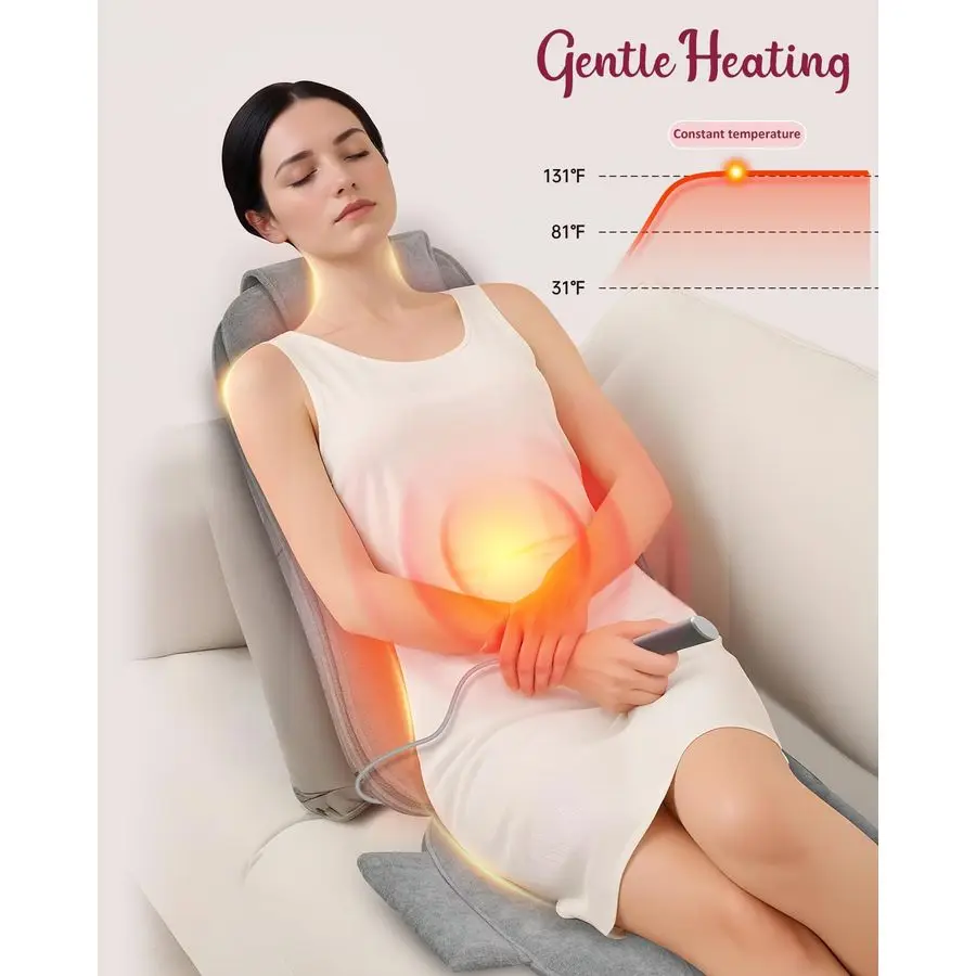 مدلك الظهر مع حرارة مهدئة، وسادة كرسي تدليك عجن الأنسجة العميقة المطورة، مقعد تدليك الاهتزاز